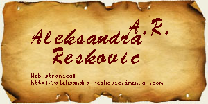 Aleksandra Resković vizit kartica